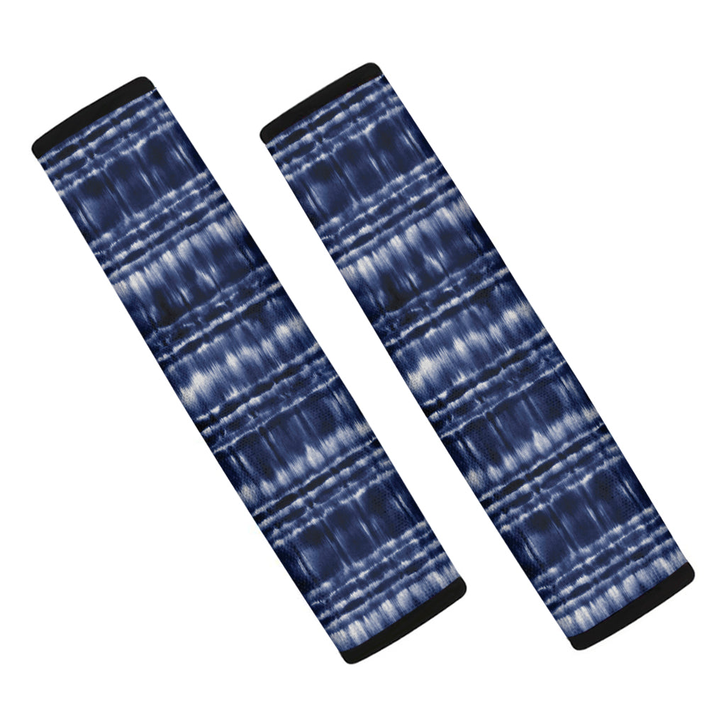 Indigo Dye Shibori Print Car Seat Belt Covers