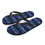 Indigo Dye Shibori Print Flip Flops