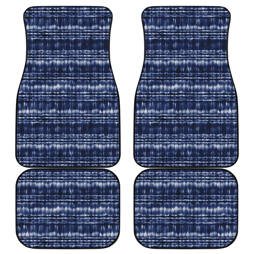 Indigo Dye Shibori Print Front and Back Car Floor Mats