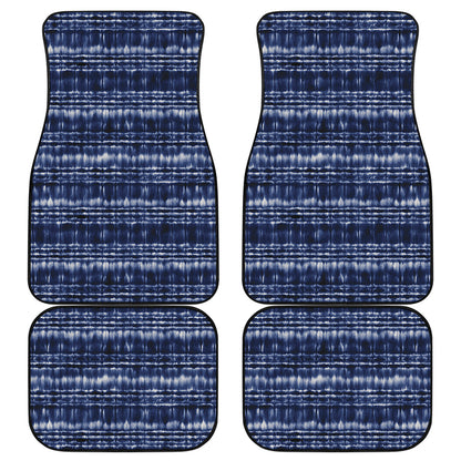 Indigo Dye Shibori Print Front and Back Car Floor Mats