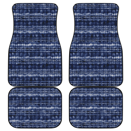 Indigo Dye Shibori Print Front and Back Car Floor Mats