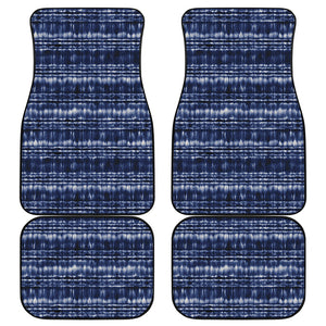 Indigo Dye Shibori Print Front and Back Car Floor Mats