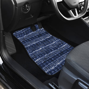 Indigo Dye Shibori Print Front and Back Car Floor Mats