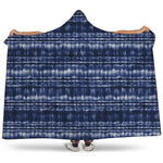 Indigo Dye Shibori Print Hooded Blanket
