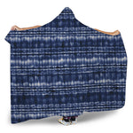 Indigo Dye Shibori Print Hooded Blanket