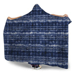Indigo Dye Shibori Print Hooded Blanket