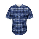 Indigo Dye Shibori Print Men's Baseball Jersey