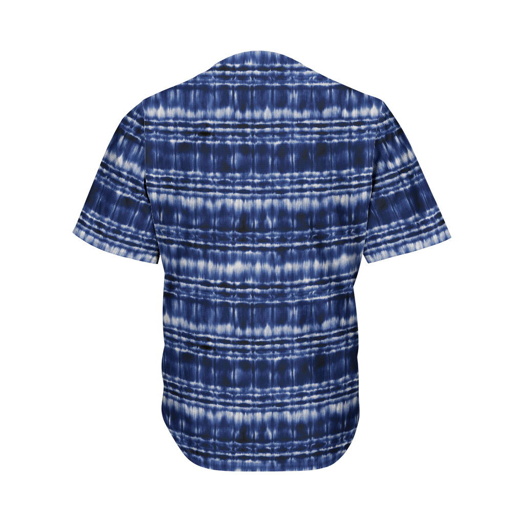 Indigo Dye Shibori Print Men's Baseball Jersey