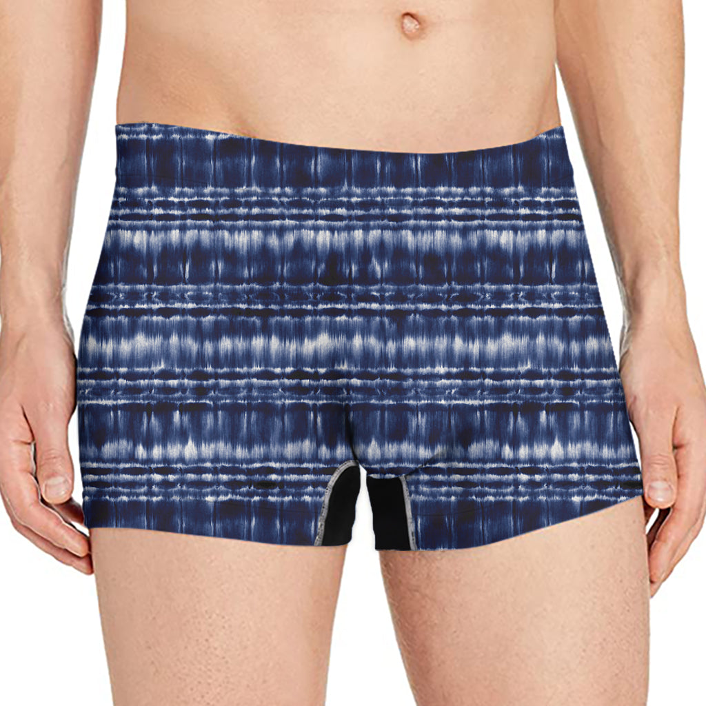 Indigo Dye Shibori Print Men's Boxer Briefs