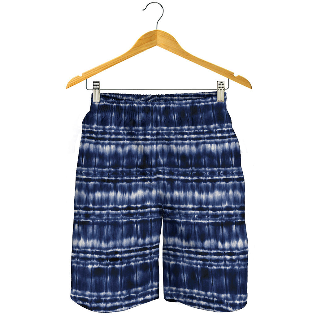 Indigo Dye Shibori Print Men's Shorts