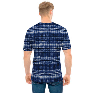 Indigo Dye Shibori Print Men's T-Shirt