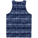 Indigo Dye Shibori Print Men's Tank Top