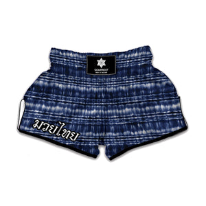 Indigo Dye Shibori Print Muay Thai Boxing Shorts