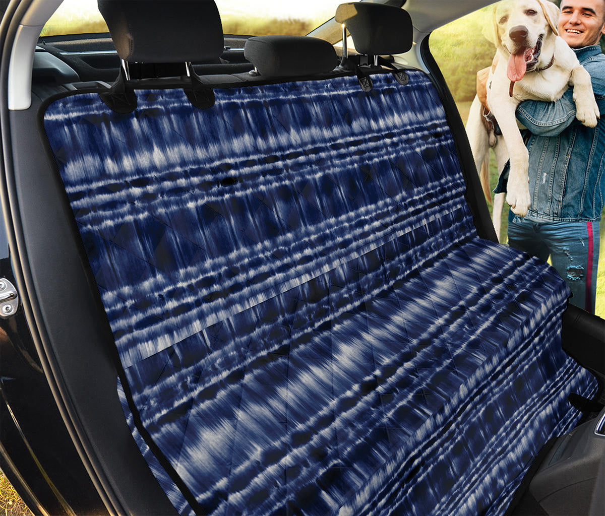 Indigo Dye Shibori Print Pet Car Back Seat Cover