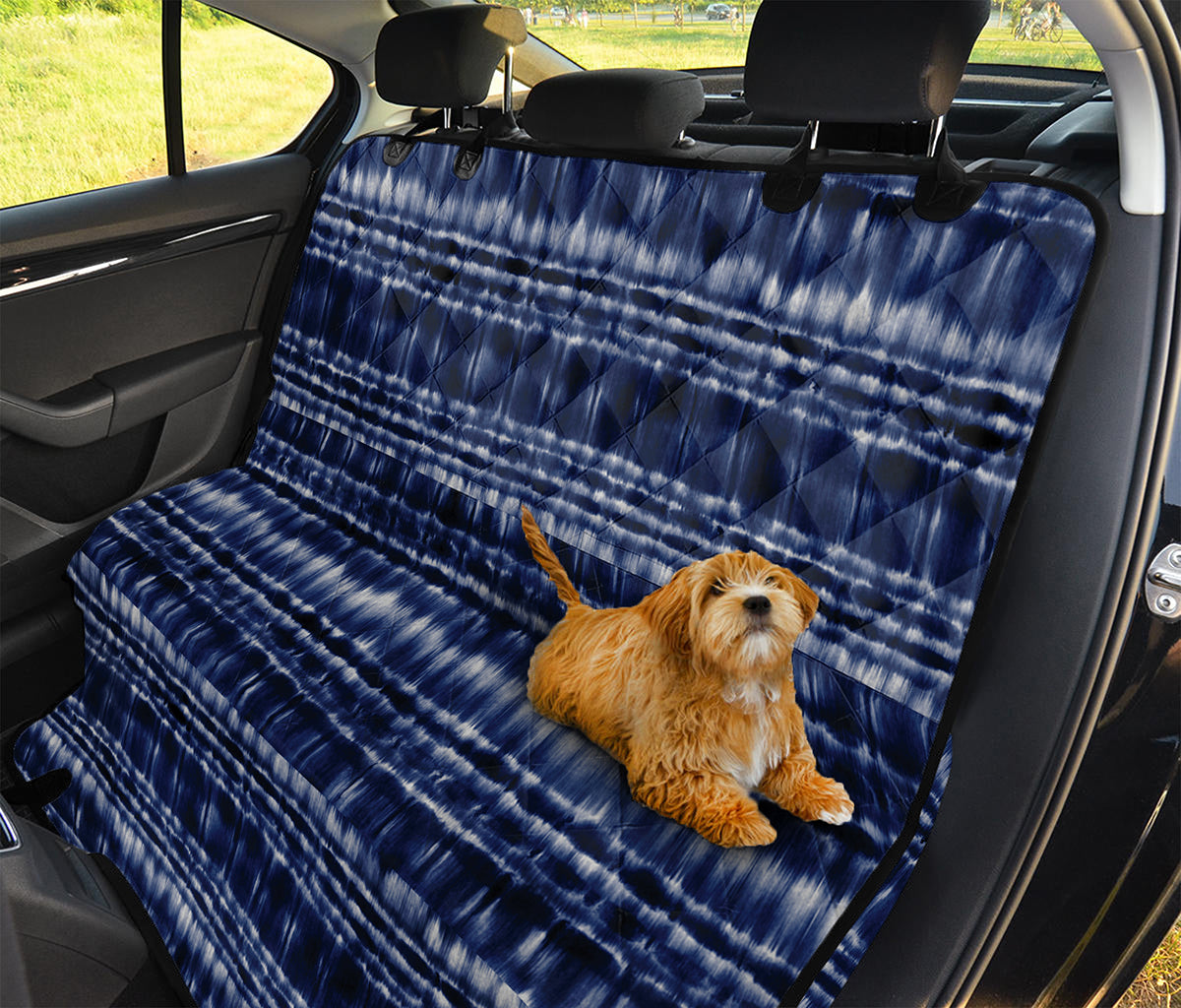 Indigo Dye Shibori Print Pet Car Back Seat Cover