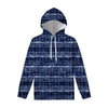 Indigo Dye Shibori Print Pullover Hoodie