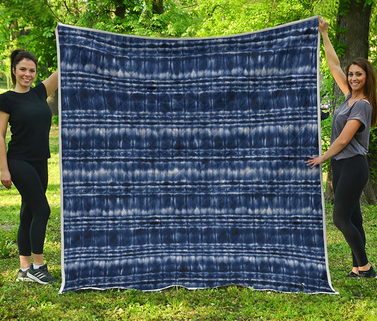 Indigo Dye Shibori Print Quilt