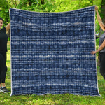 Indigo Dye Shibori Print Quilt