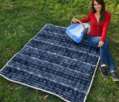 Indigo Dye Shibori Print Quilt