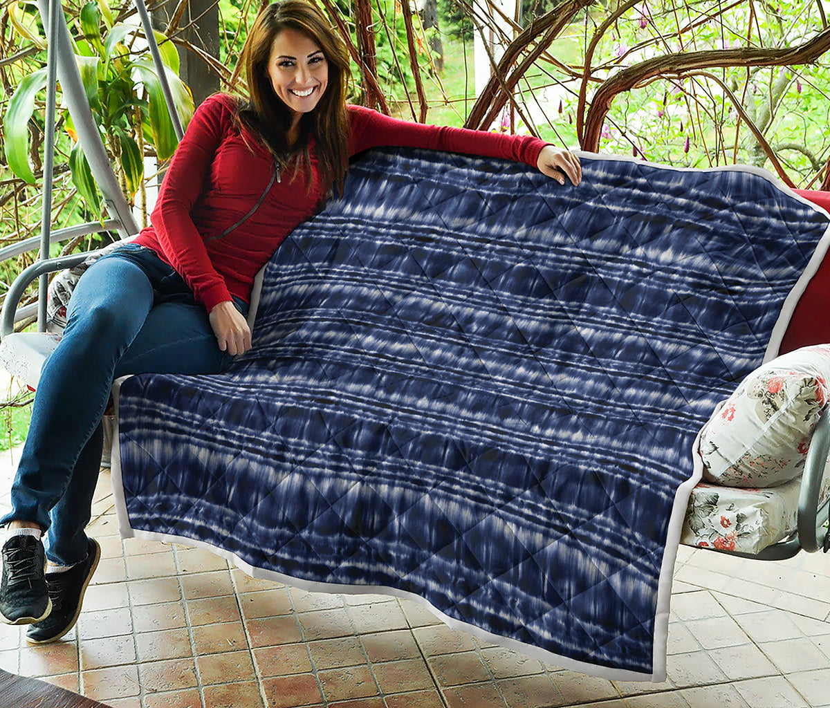 Indigo Dye Shibori Print Quilt