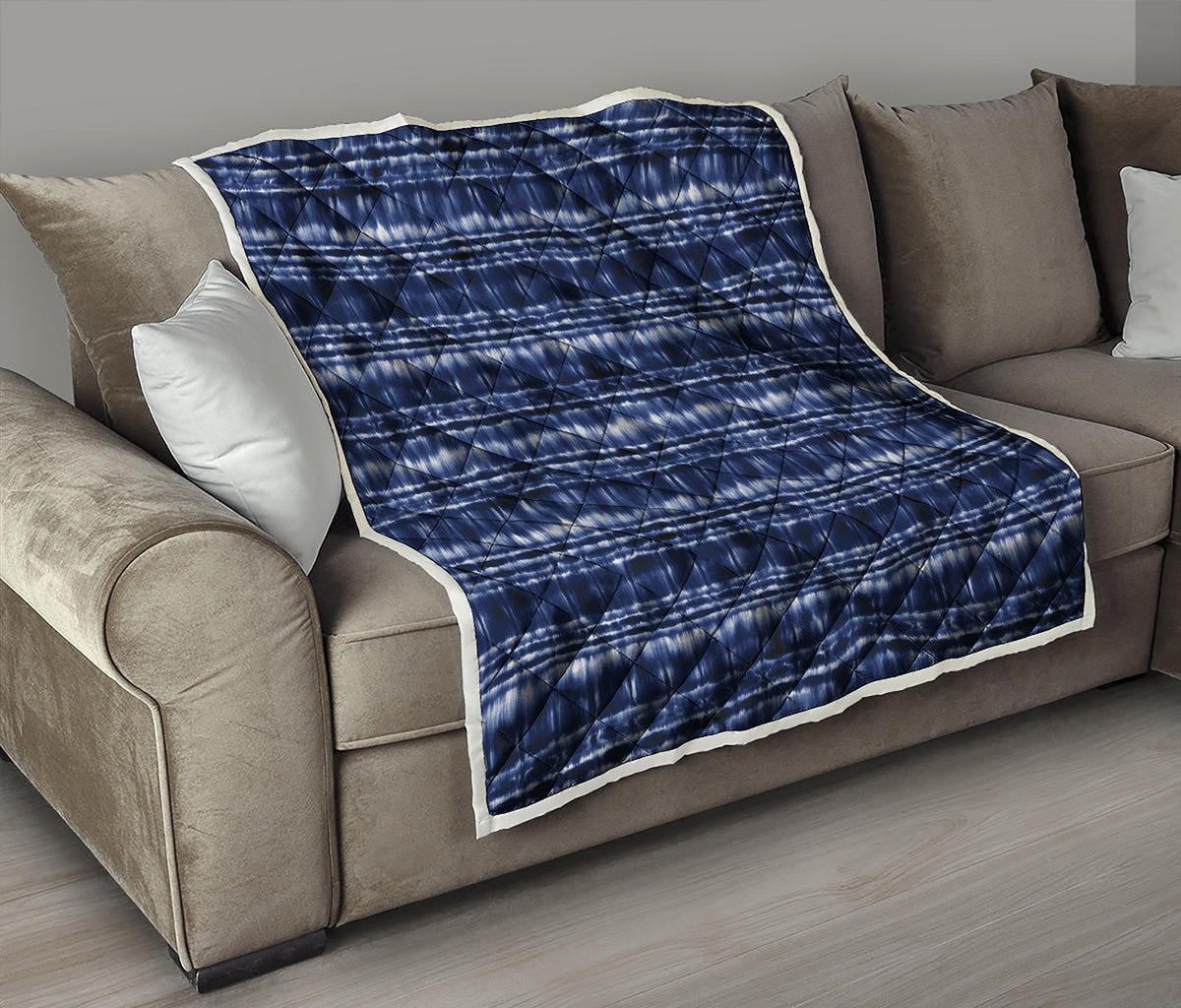 Indigo Dye Shibori Print Quilt