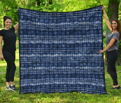 Indigo Dye Shibori Print Quilt