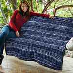 Indigo Dye Shibori Print Quilt