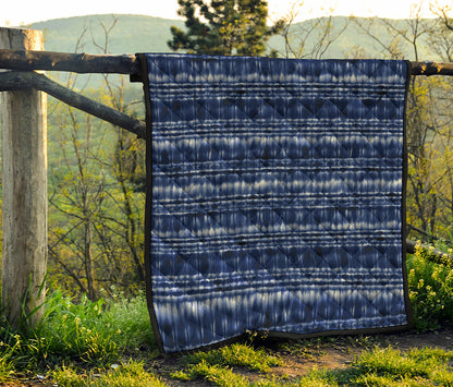 Indigo Dye Shibori Print Quilt
