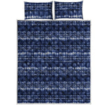 Indigo Dye Shibori Print Quilt Bed Set
