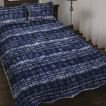 Indigo Dye Shibori Print Quilt Bed Set