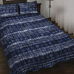 Indigo Dye Shibori Print Quilt Bed Set