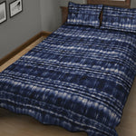 Indigo Dye Shibori Print Quilt Bed Set
