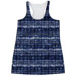 Indigo Dye Shibori Print Women's Racerback Tank Top