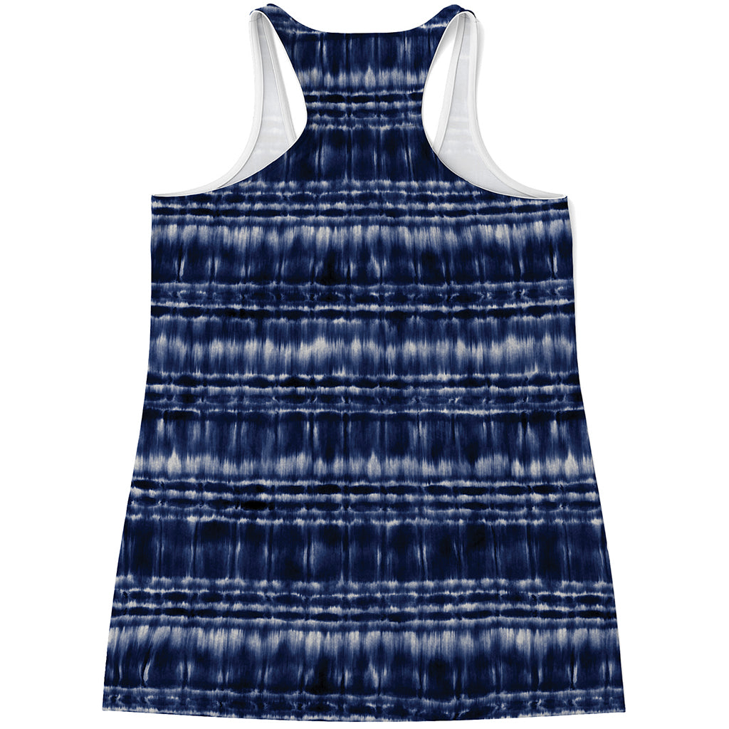 Indigo Dye Shibori Print Women's Racerback Tank Top