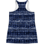 Indigo Dye Shibori Print Women's Racerback Tank Top
