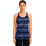 Indigo Dye Shibori Print Women's Racerback Tank Top