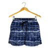 Indigo Dye Shibori Print Women's Shorts