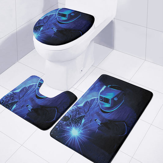 Industrial Welder Print 3 Piece Bath Mat Set