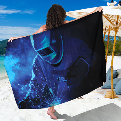 Industrial Welder Print Beach Sarong Wrap