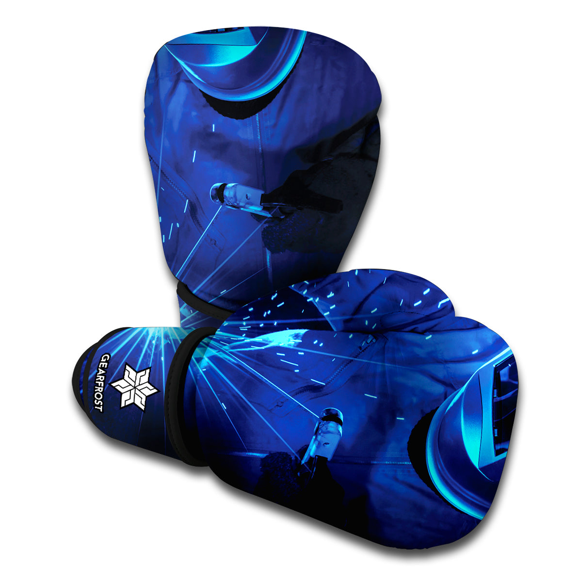 Industrial Welder Print Boxing Gloves