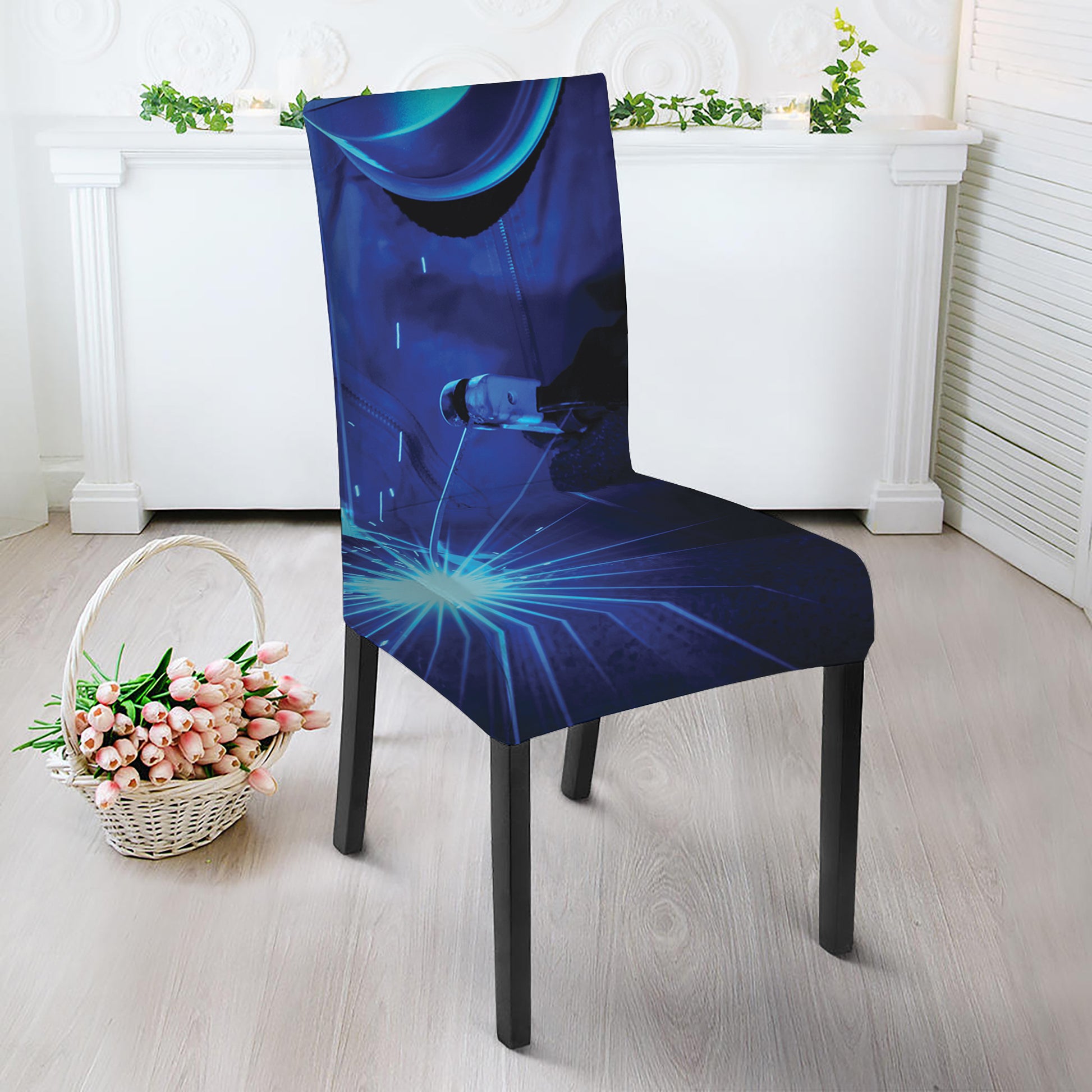 Industrial Welder Print Dining Chair Slipcover
