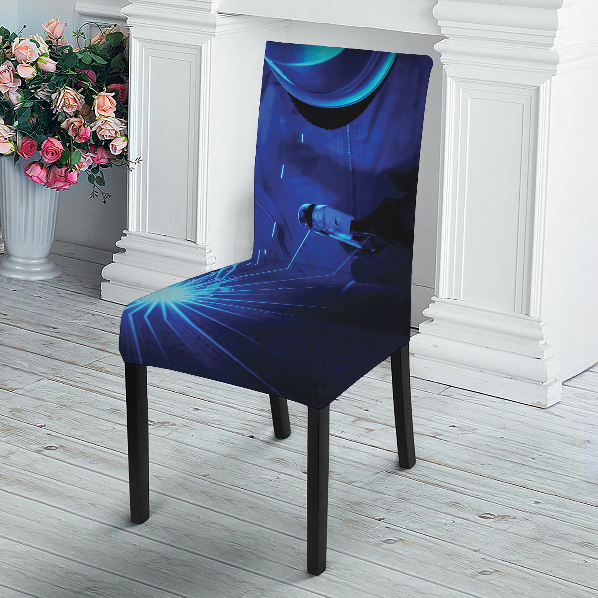 Industrial Welder Print Dining Chair Slipcover