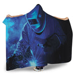 Industrial Welder Print Hooded Blanket
