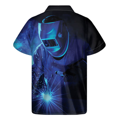 Industrial Welder Print Men's Short Sleeve Shirt