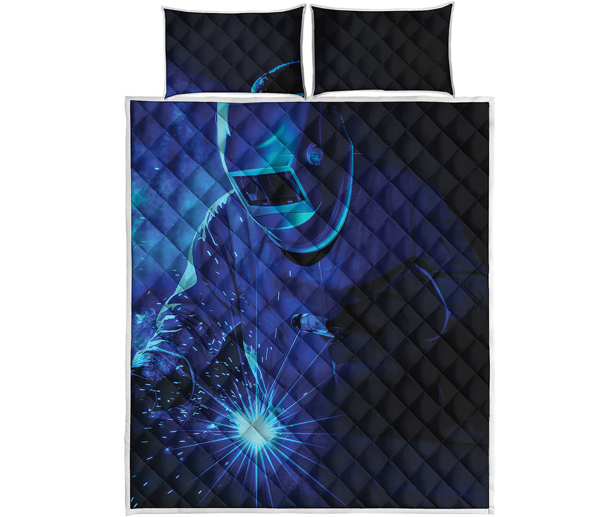 Industrial Welder Print Quilt Bed Set