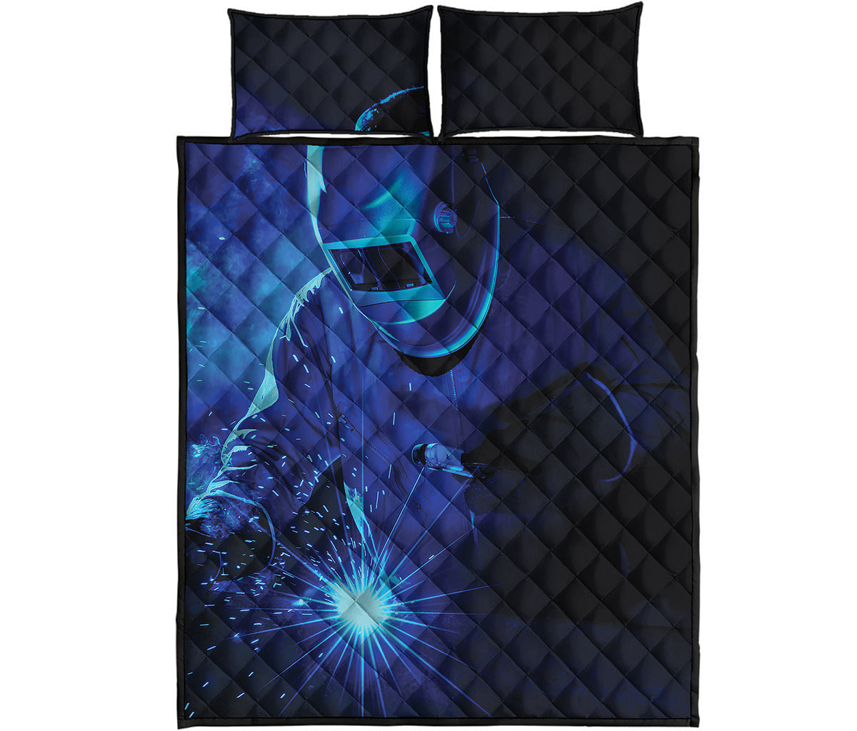 Industrial Welder Print Quilt Bed Set