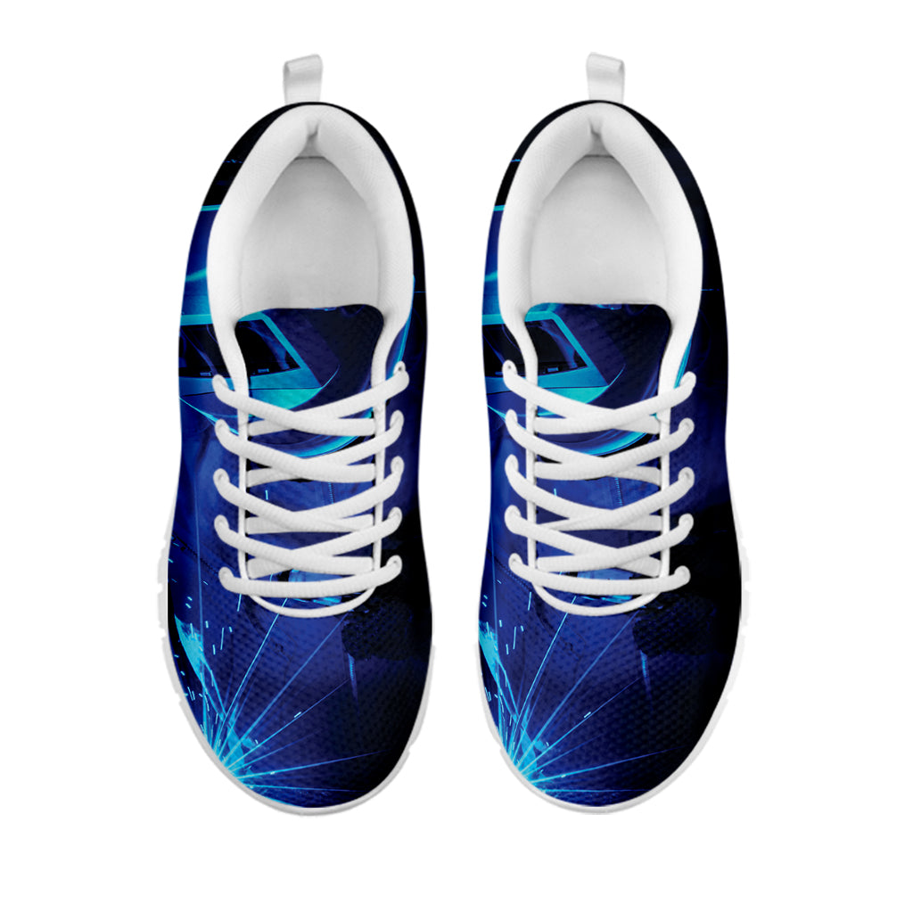 Industrial Welder Print White Sneakers