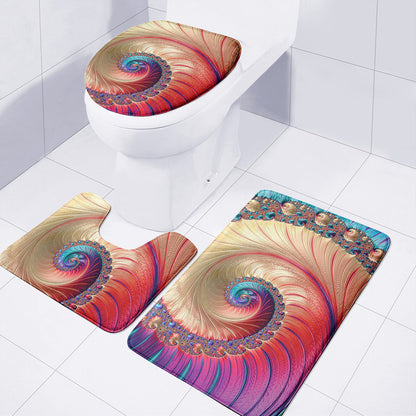 Infinite Fractal Print 3 Piece Bath Mat Set