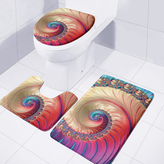 Infinite Fractal Print 3 Piece Bath Mat Set