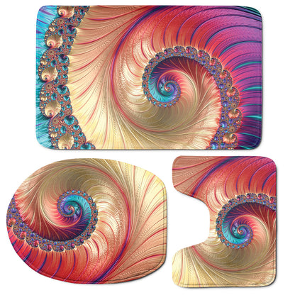 Infinite Fractal Print 3 Piece Bath Mat Set